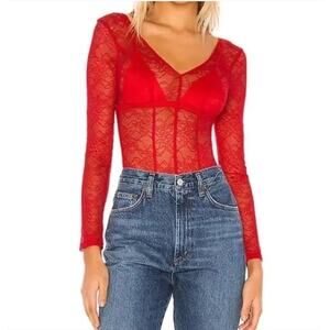 Lovers + Friends Pearson Lace Bodysuit Size S NWT $148